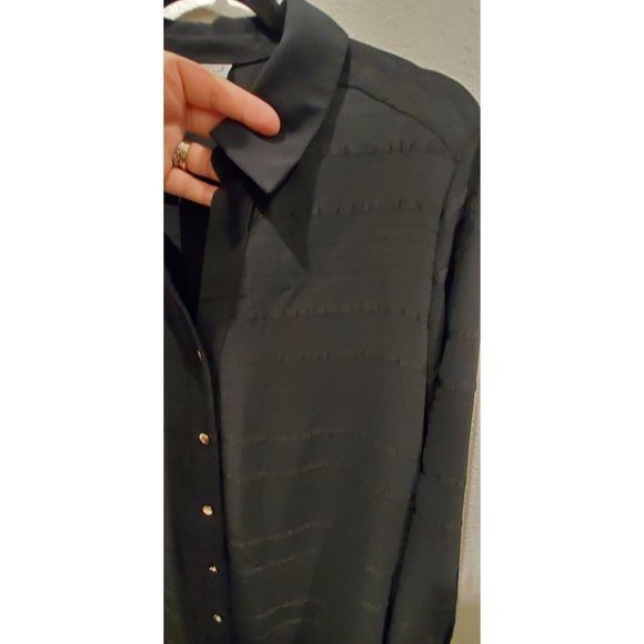 DANA BUCHMAN Button Down Black Blouse - Picture 3 of 6